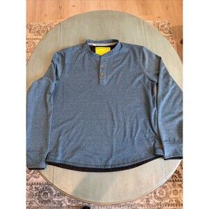 Descendant of Thieves Mens Large Henley Sweater Long Sleeve Blue Casual 7DK1463